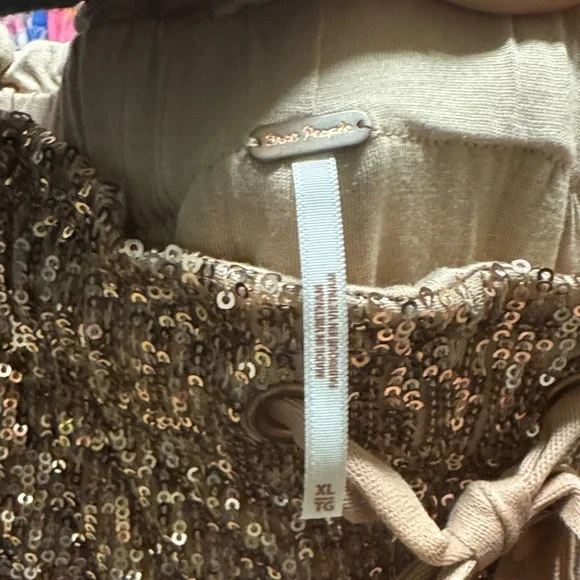 Free People Sequin Tan Joggers - Picture 4 of 8